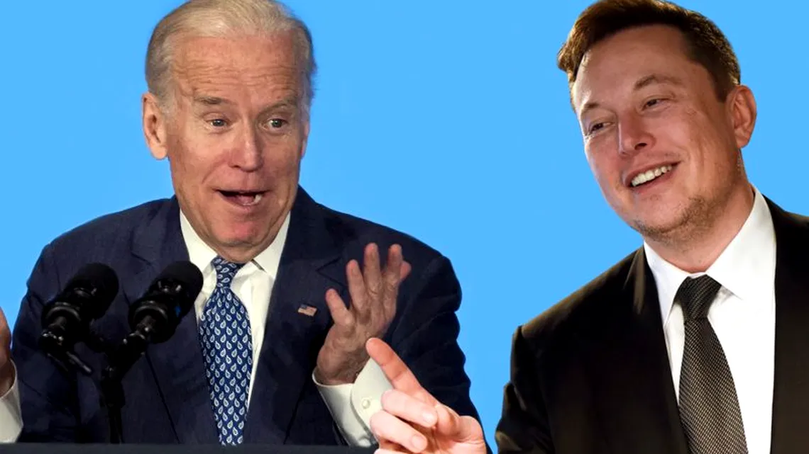 Joe Biden luat în bătaie de joc de către Elon Musk după ce a citit pe un prompter și ce nu trebuia