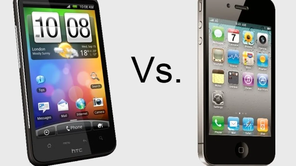 HTC Desire HD vs. iPhone 4 cea mai traznita metoda de testare!