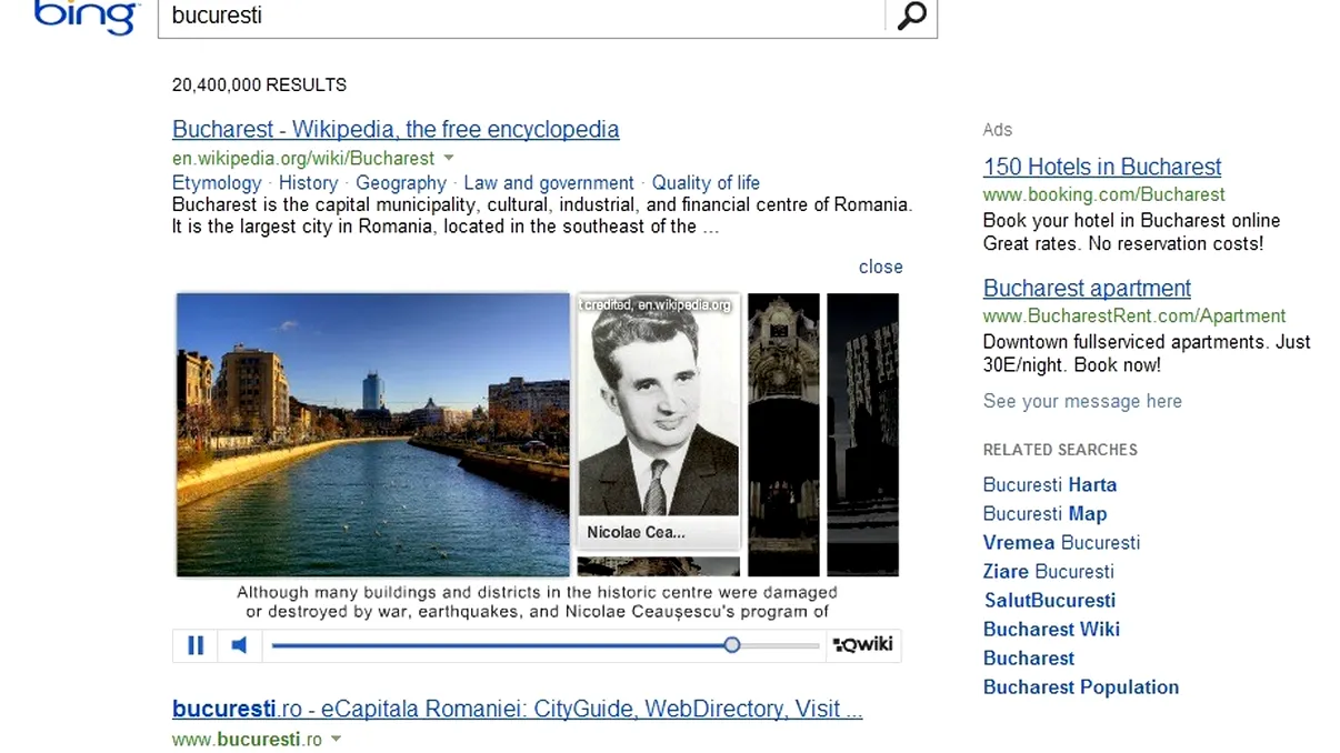 Microsoft dezvolta Bing frumos - cautari mai interesante cu Qwiki
