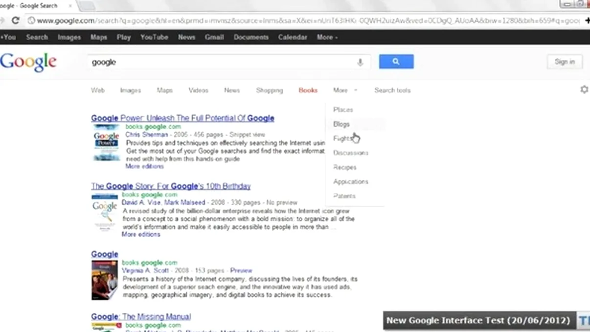 Google experimenteaza un nou format de cautare