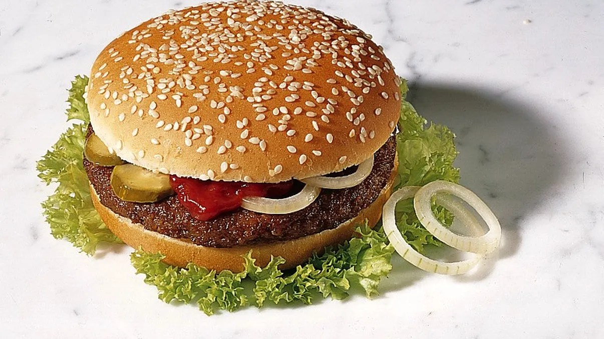 Cu hamburgerul la fotograf