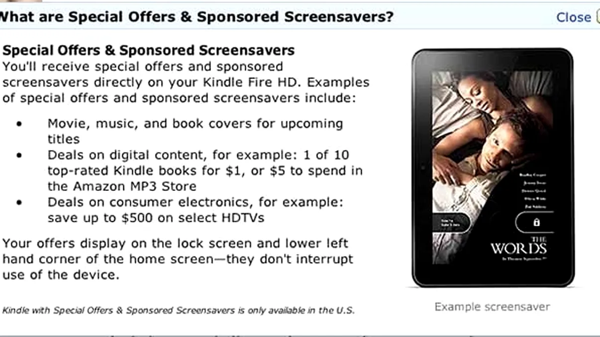 Nu exista un nou Kindle Fire fara reclame?