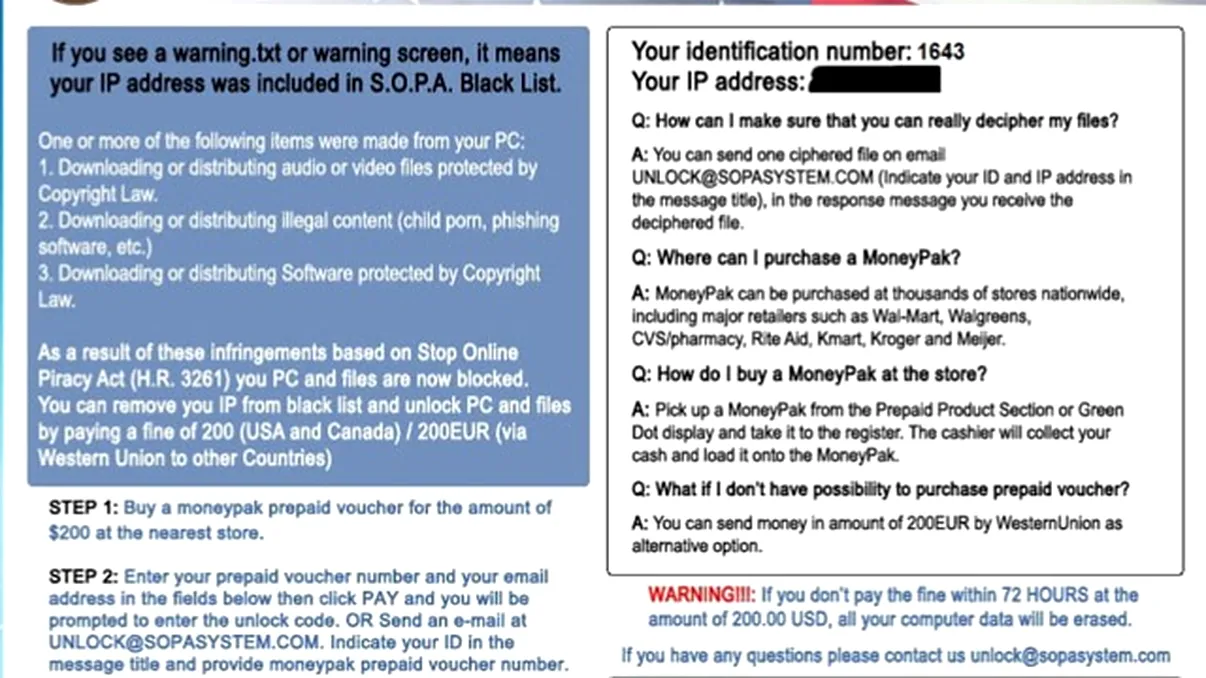 Un nou virus ne sperie cu SOPA