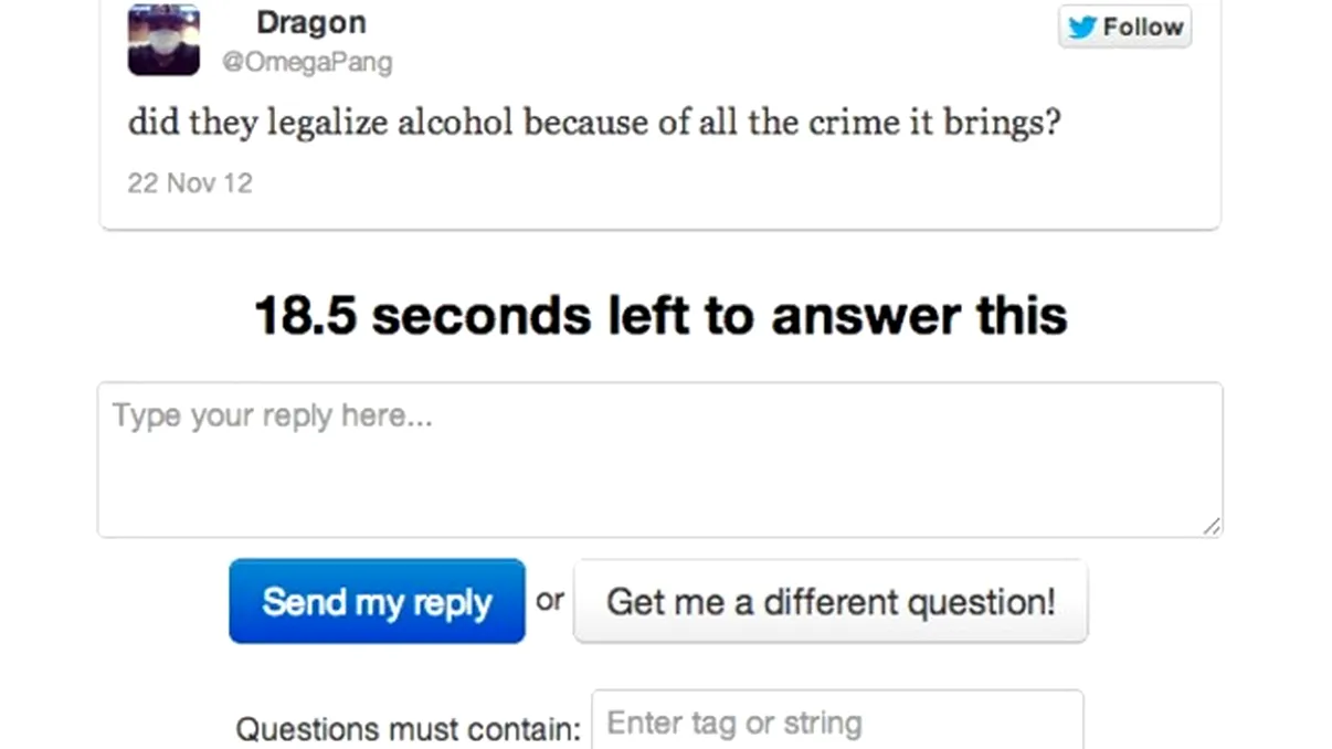 You Asked It -  un buton de shuffle pentru intrebarile de pe Twitter