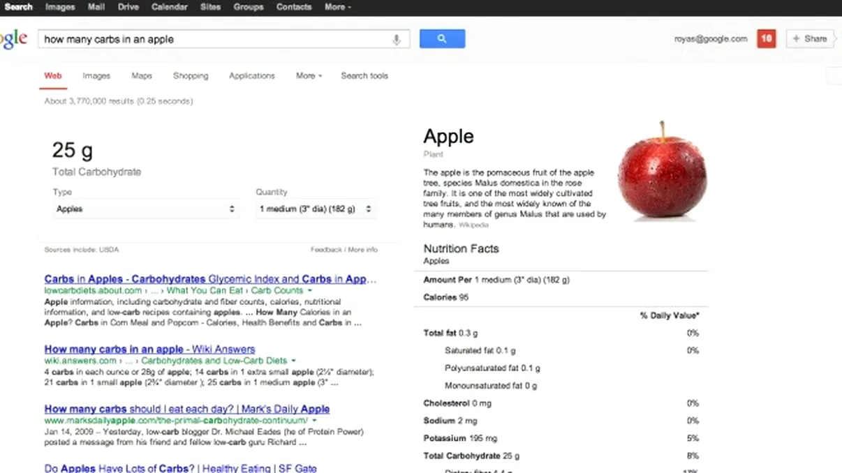 Google iti masoara caloriile din peste 1000 de feluri de mancare