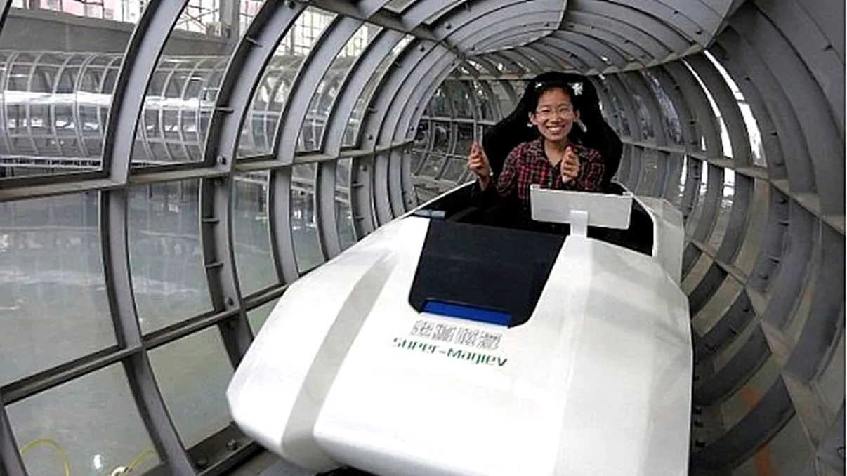 Trenul prototip Maglev are o viteză de 3 ori mai mare ca a unui avion