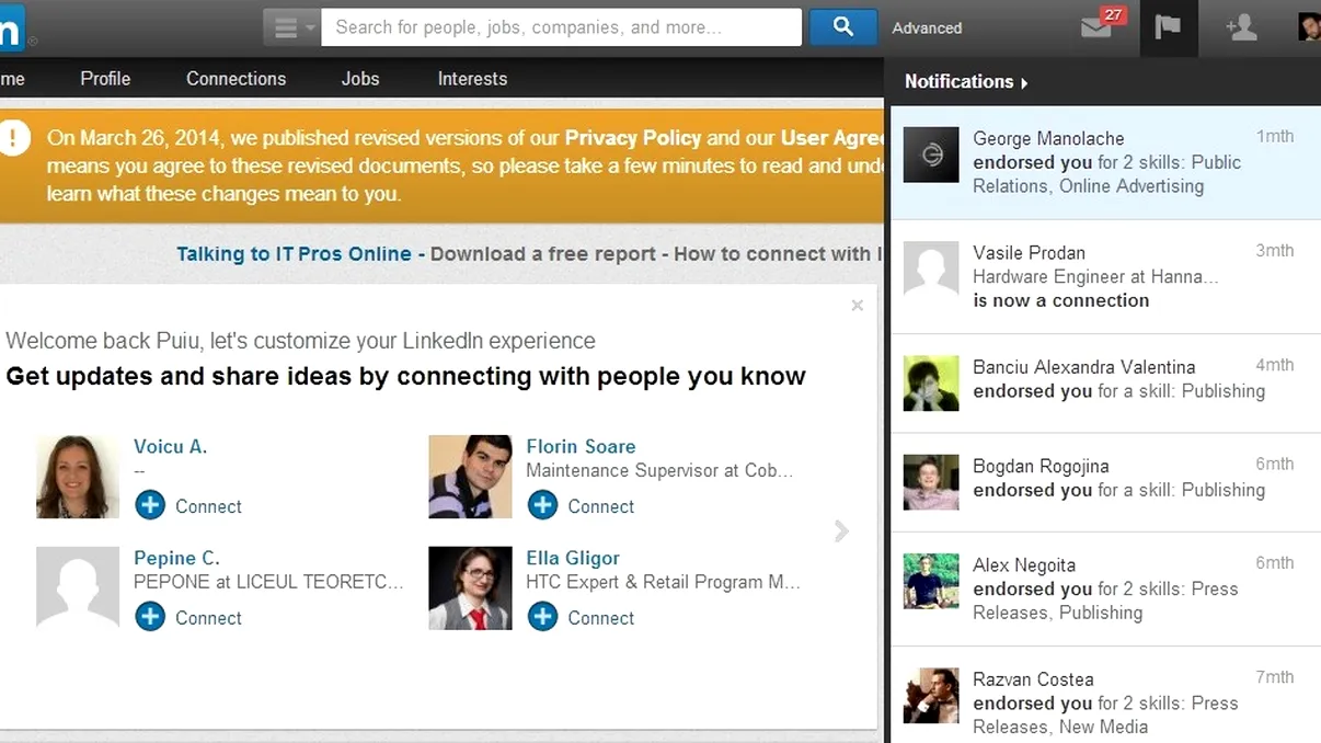 LinkedIn trece printr-un proces pentru a rări emailurile trimise către utilizatori