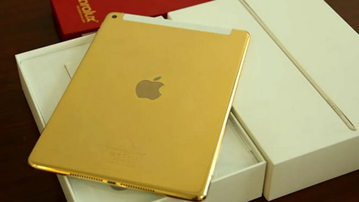 O tabletă iPad Air 2 placată cu aur de 24 karate e un moft foarte costisitor