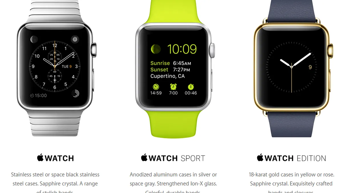 Apple Watch - din 10 aprilie, cu prețuri de la 350 de dolari la 10.000 de dolari