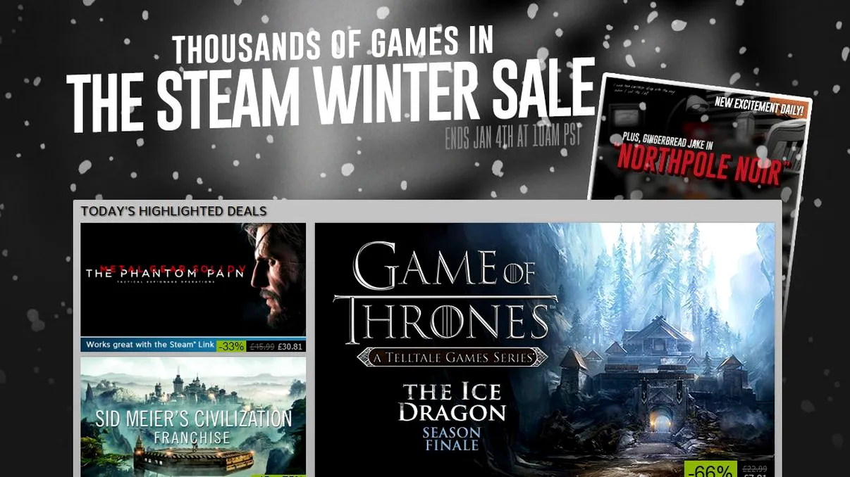 Steam Winter Sale - nu ratați reduceri la jocuri video de Crăciun