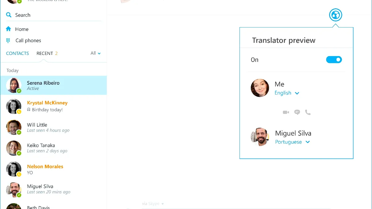 Skype Translator nu mai necesită o aplicație separată pe Windows