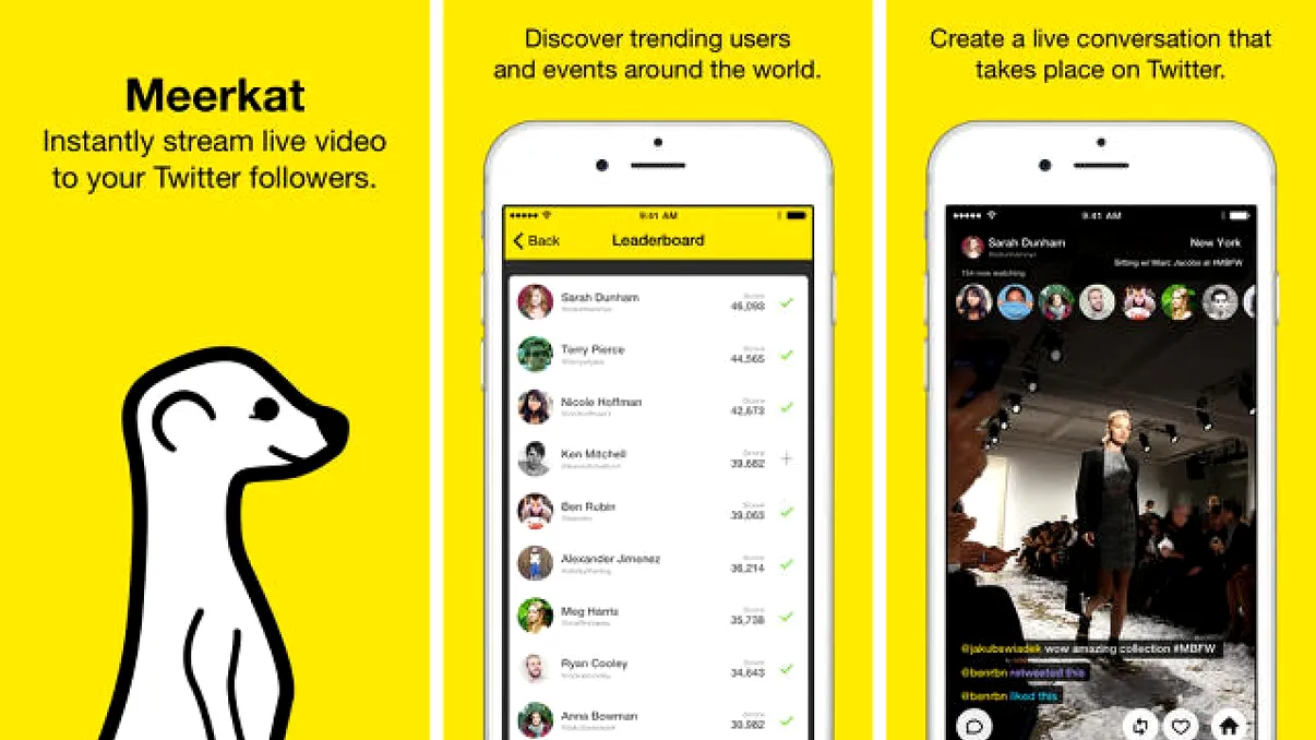 Meerkat se retrage din piața aplicațiilor de streaming live
