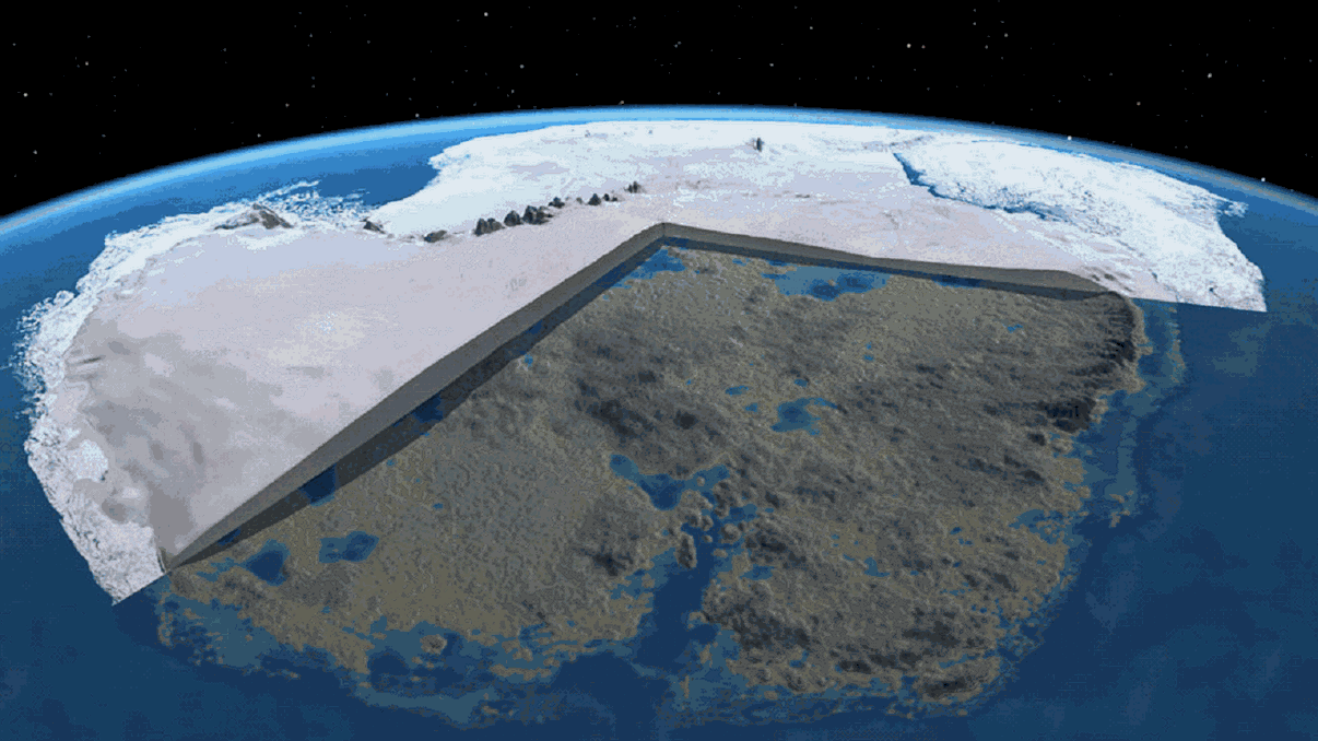O anomalie a fost descoperită în ghețurile de sub Antarctica