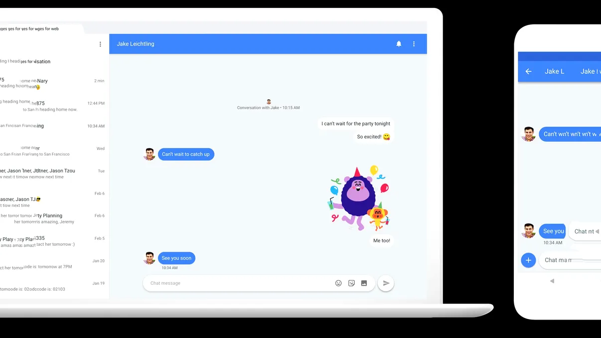 Aplicația de chat pentru Android poate fi folosită pe web