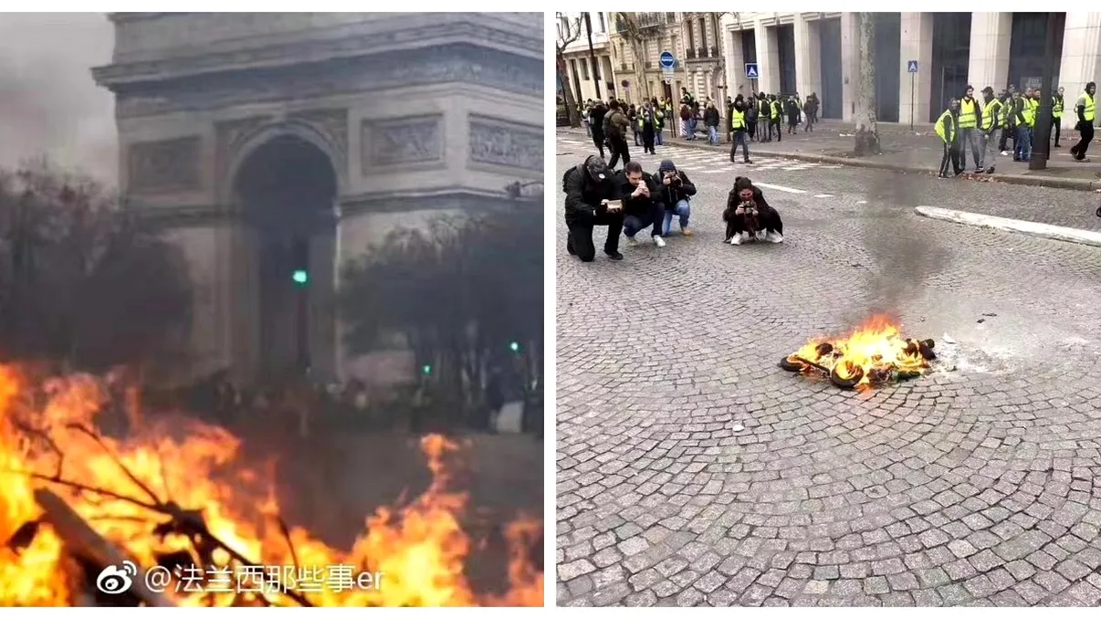 Imaginile trucate care răspândesc știri false despre protestele din Paris