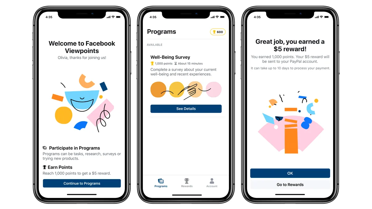 Facebook vrea să faci bani din sondaje și a lansat o aplicație pentru asta