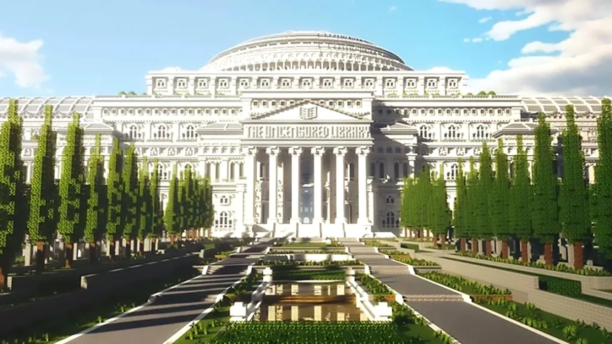 Creată în Minecraft, o bibliotecă virtuală ține democrația în picioare: cum facilitează accesul la informație