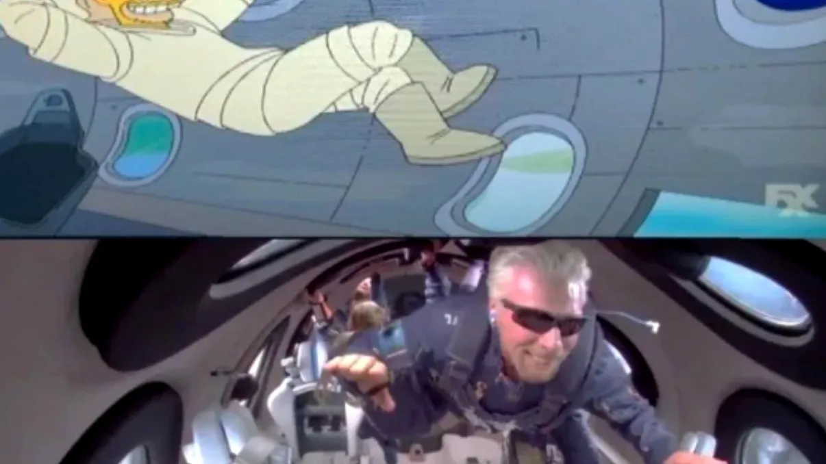 Richard Branson în spațiu: The Simpsons au prezis-o și pe asta