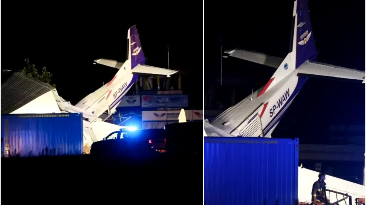 Accident aviatic în Polonia. Cinci oameni au murit după ce un avion s-a prăbușit peste un hangar