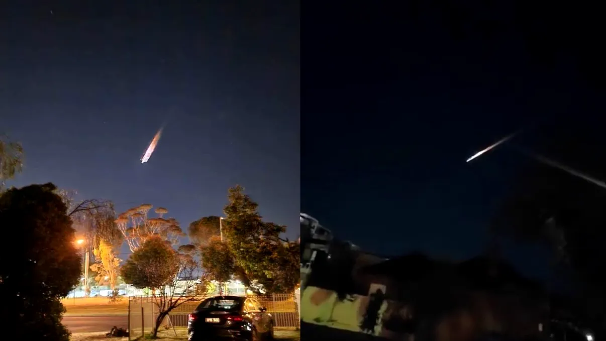 O minge de foc în cădere, filmată pe cer. Specialiștii au spus ce ar putea fi. Video
