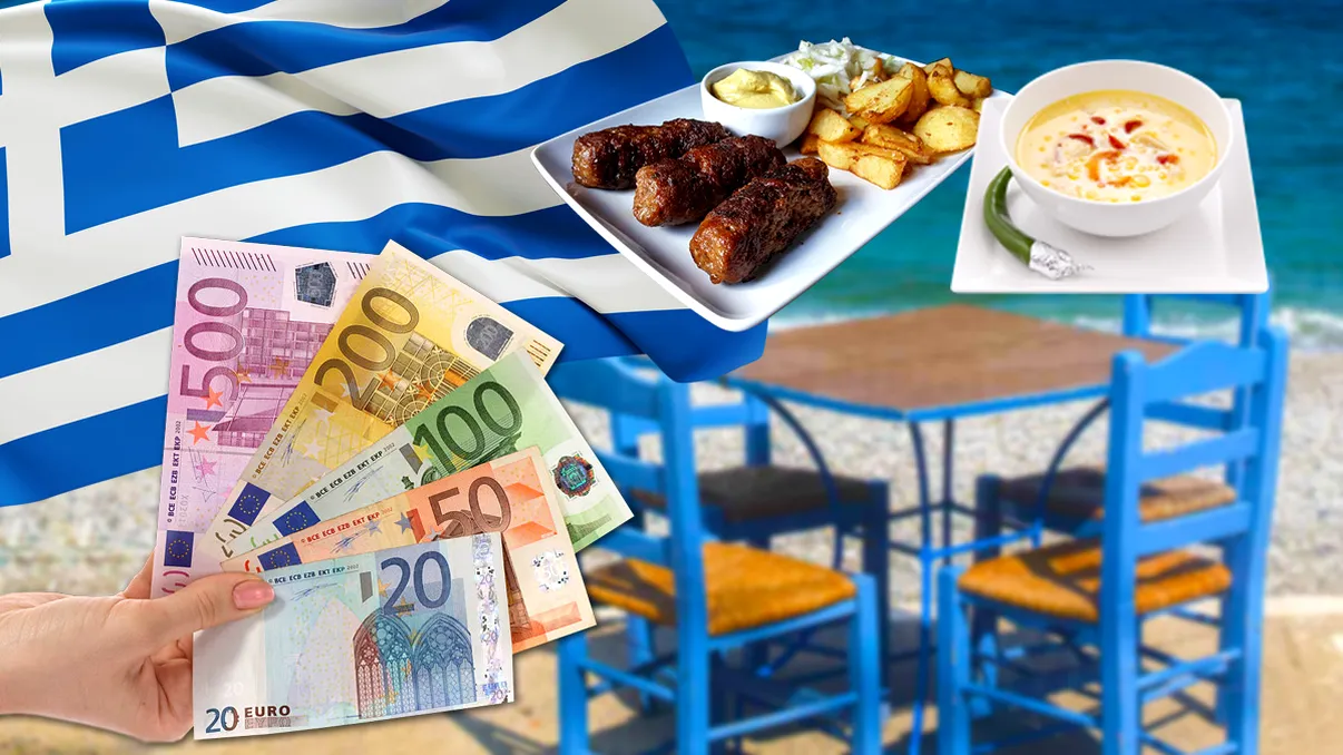 Lovitură dură pentru românii cu vacanțe în Grecia! Cât a plătit un turist pe o ciorbă de burtă și 3 mici, prețurile au luat-o razna