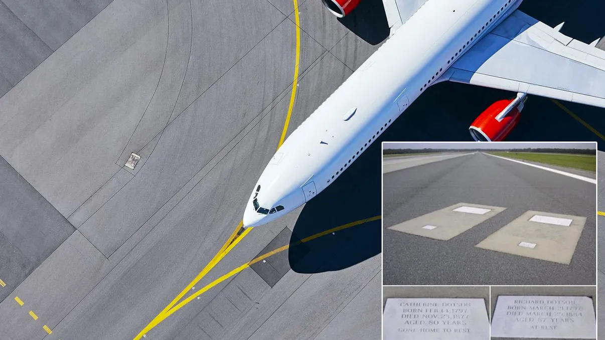 Morminte bizare pe pista unui aeroport internațional. Au o istorie de 150 de ani și sute de avione trec zilnic peste ele