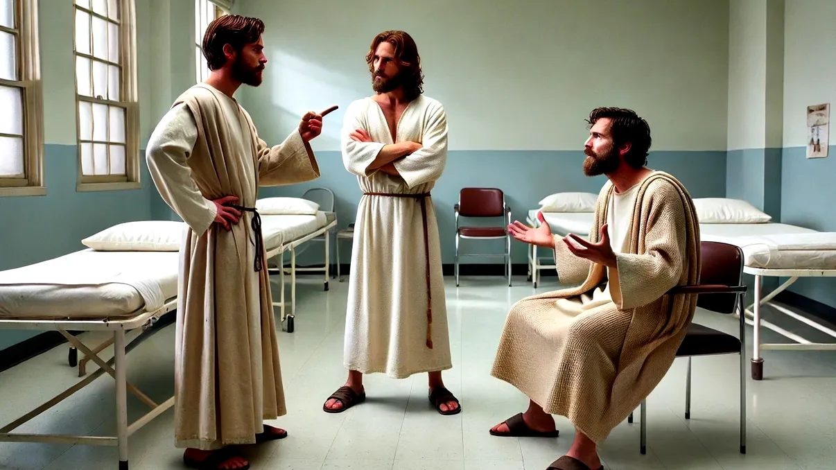 Trei oameni care se credeau Isus forțați sa stea împreună și să dovedească care e 