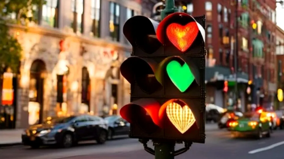 Țara în care semafoarele au formă de inimă. Semnificația acestora este una specială