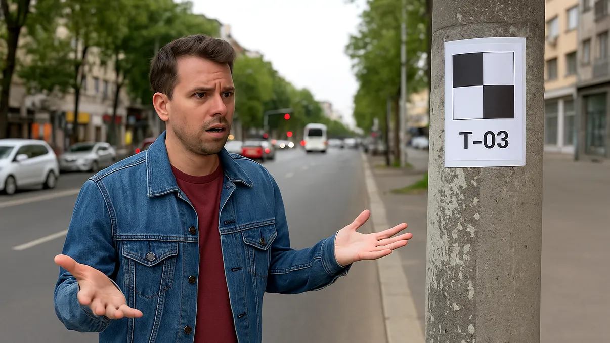 Semnul ciudat care a împânzit străzile Bucureştiului şi Ilfovului. Ce înseamnă pătratele negre şi inscripţia T-03?