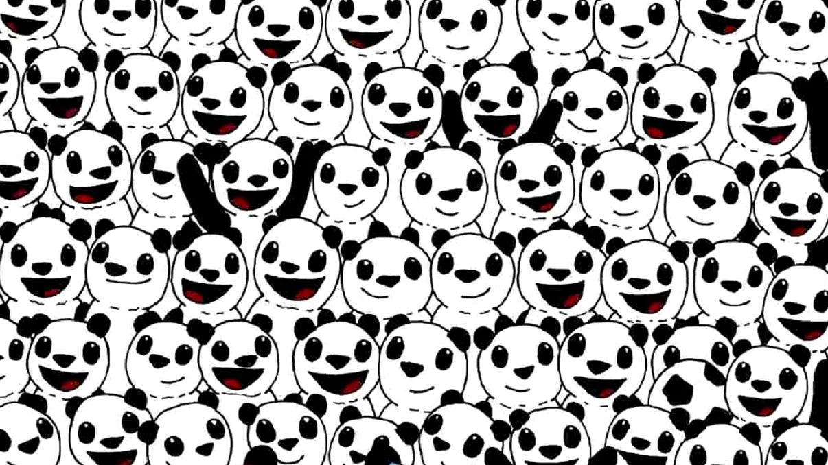 Testul care îţi arată cât de bine stai cu atenţia. Poţi găsi mingea de fotbal ascunsă printre panda în 4 secunde?