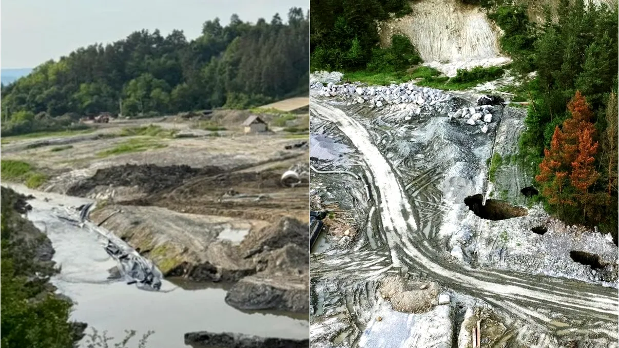 Cratere de 80 de metri adâncime la Salina Praid. Starea de alertă a fost prelungită încă 30 de zile