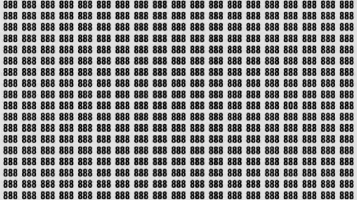 Test de atenţie. Găseşte numărul 808 printre 888 în 7 secunde
