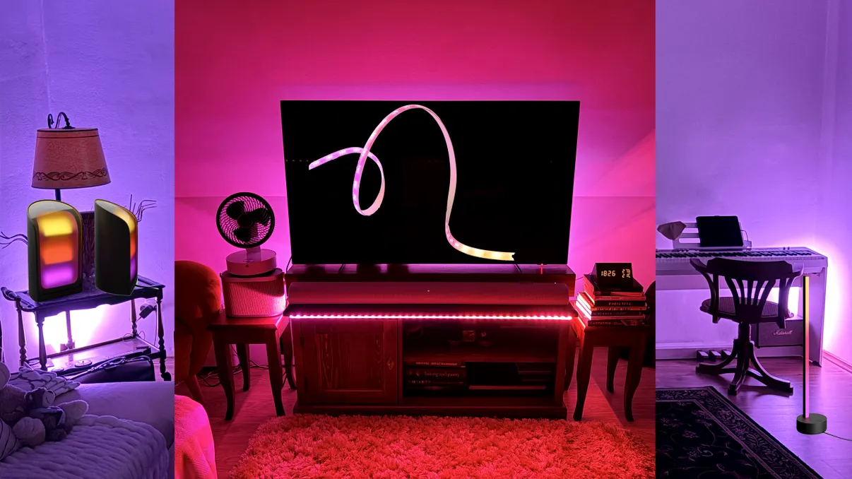 EXPERIENȚĂ Cum îmbrățișezi lumina inteligentă cu Philips Hue și îți transformi locuința peste noapte cu Hue Signe Gradient, Hue Play Washer și Hue Flux. Hue Bridge Pro este creierul întregii afaceri