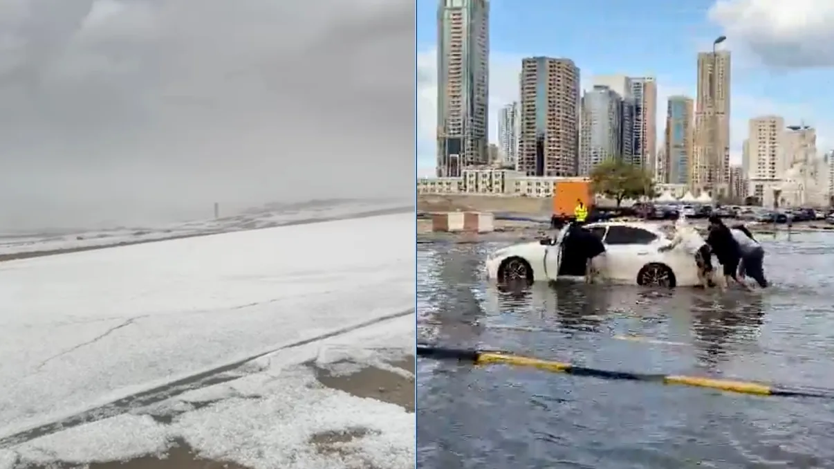 Fenomen meteo extrem în Orientul Mijlociu. A nins în Arabia Saudită și Qatar, Dubaiul sub ape