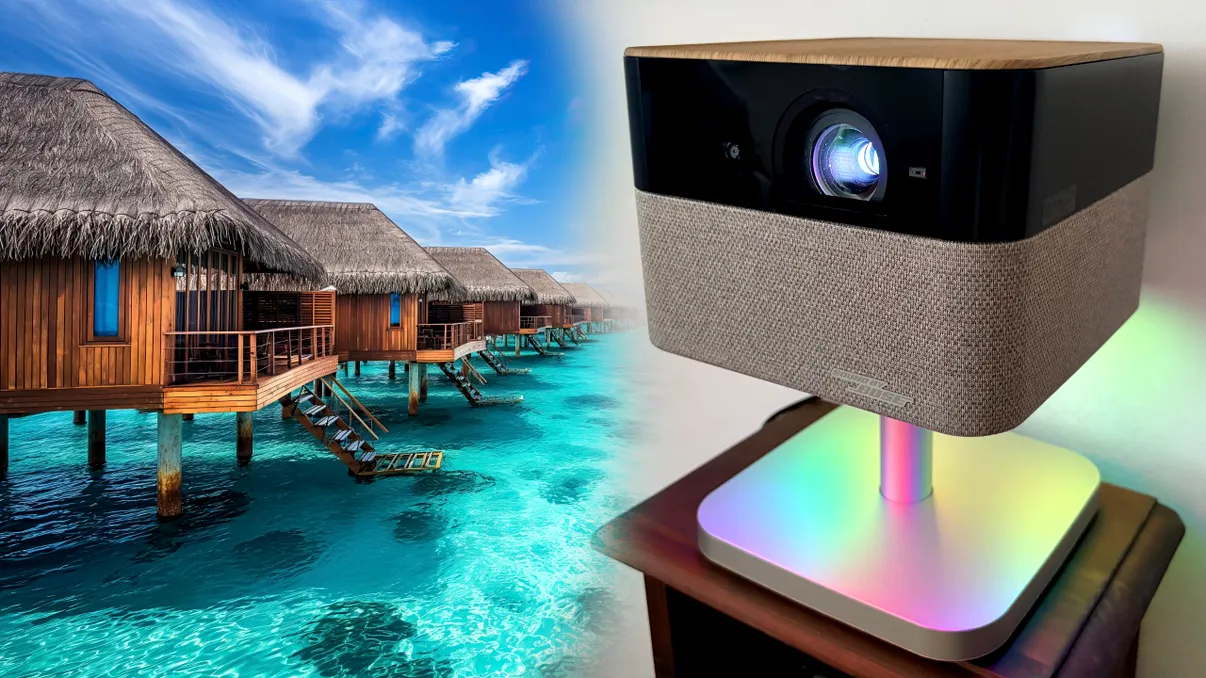 REVIEW Epson EF-72 - proiectorul 4K portabil și inteligent ca accesoriu de lifestyle. Vine cu sunet Bose, Google TV, finisaj de stejar și garanție 5 ani