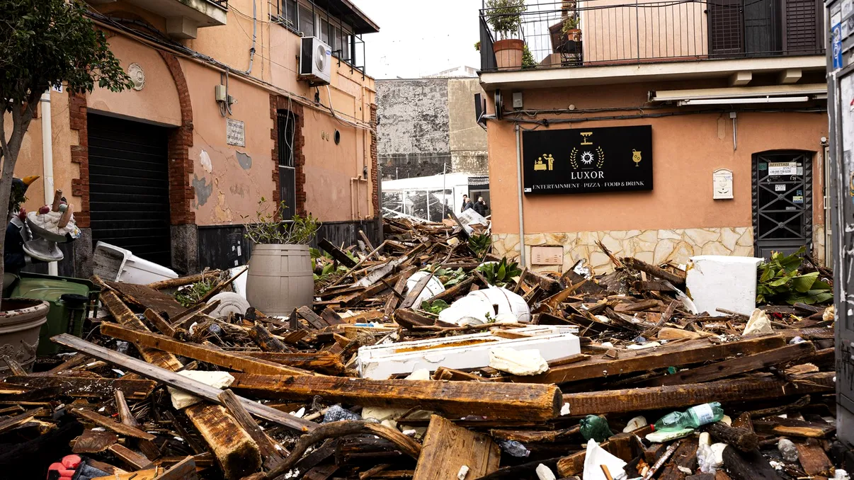 Imagini cu dezastrul lăsat în urmă de ciclonul Harry în Sicilia. Pagube uriașe după fenomenele meteo extreme