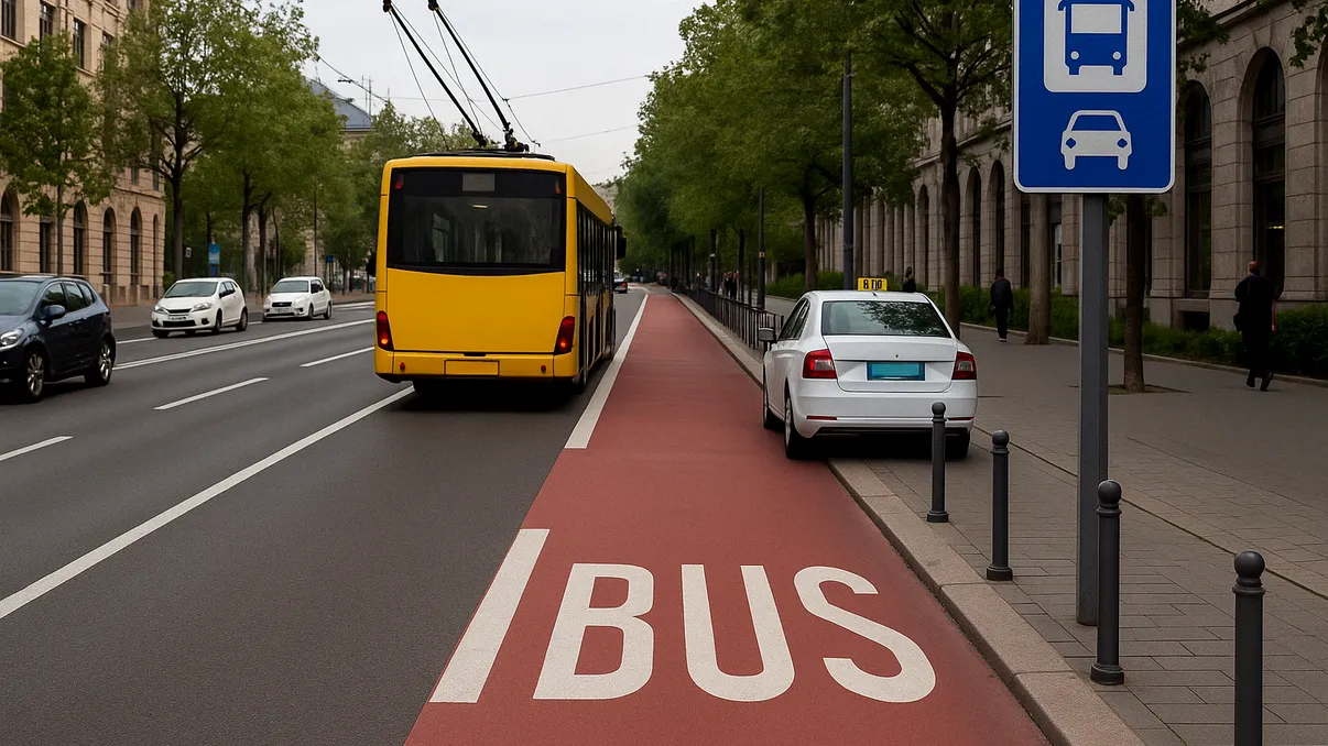 Circulația pe banda specială de autobuz se lasă cu amendă de 1.600 de lei în România. Avertismentul STB pentru șoferii neatenți