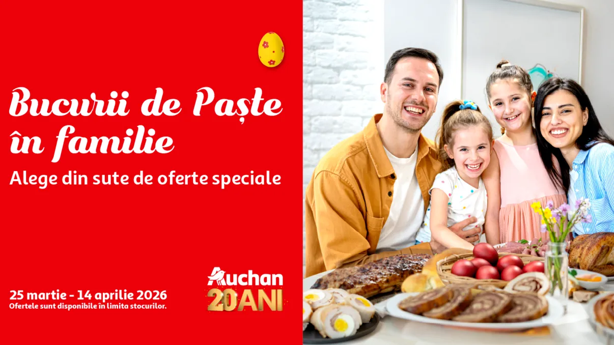 Cumpărăturile de Paște la Auchan îți aduc oferte pentru întreaga familie