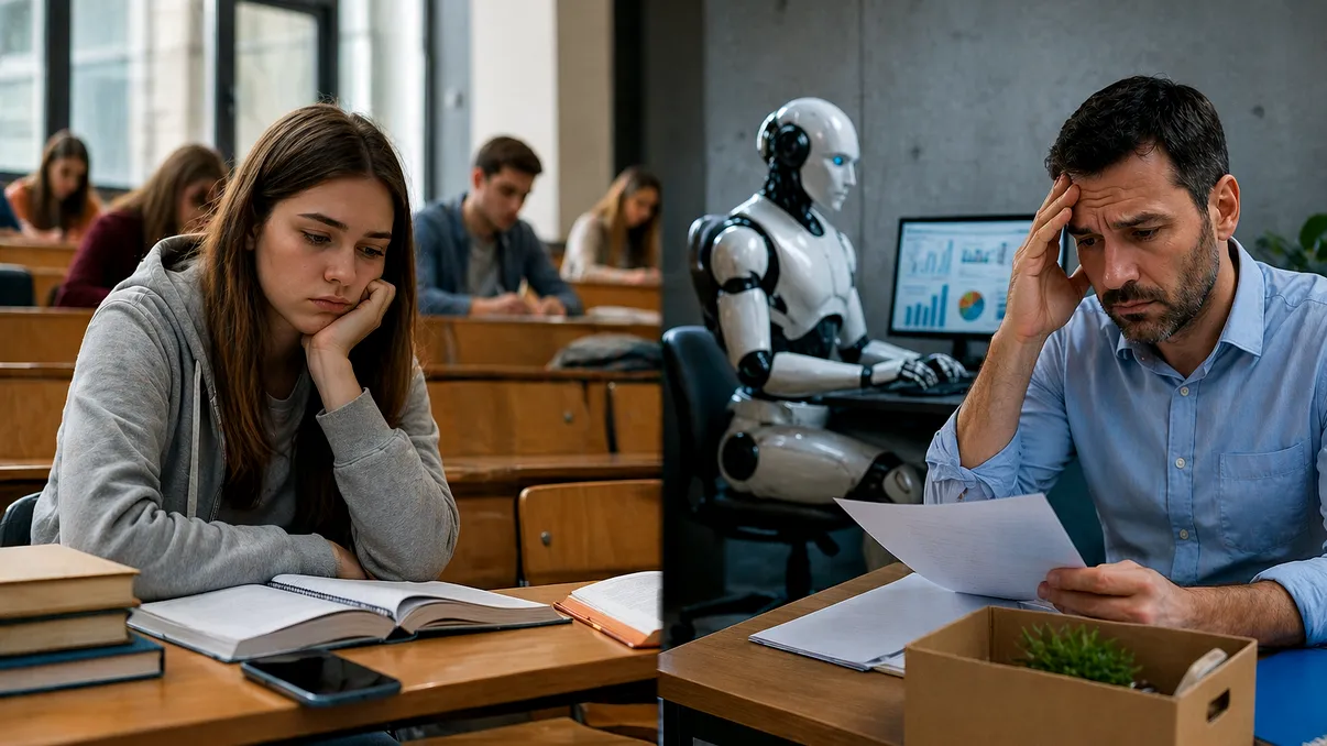 Semnal îngrijorător: tinerii nu mai vor la facultate, iar adulții riscă să rămână fără joburi în era AI