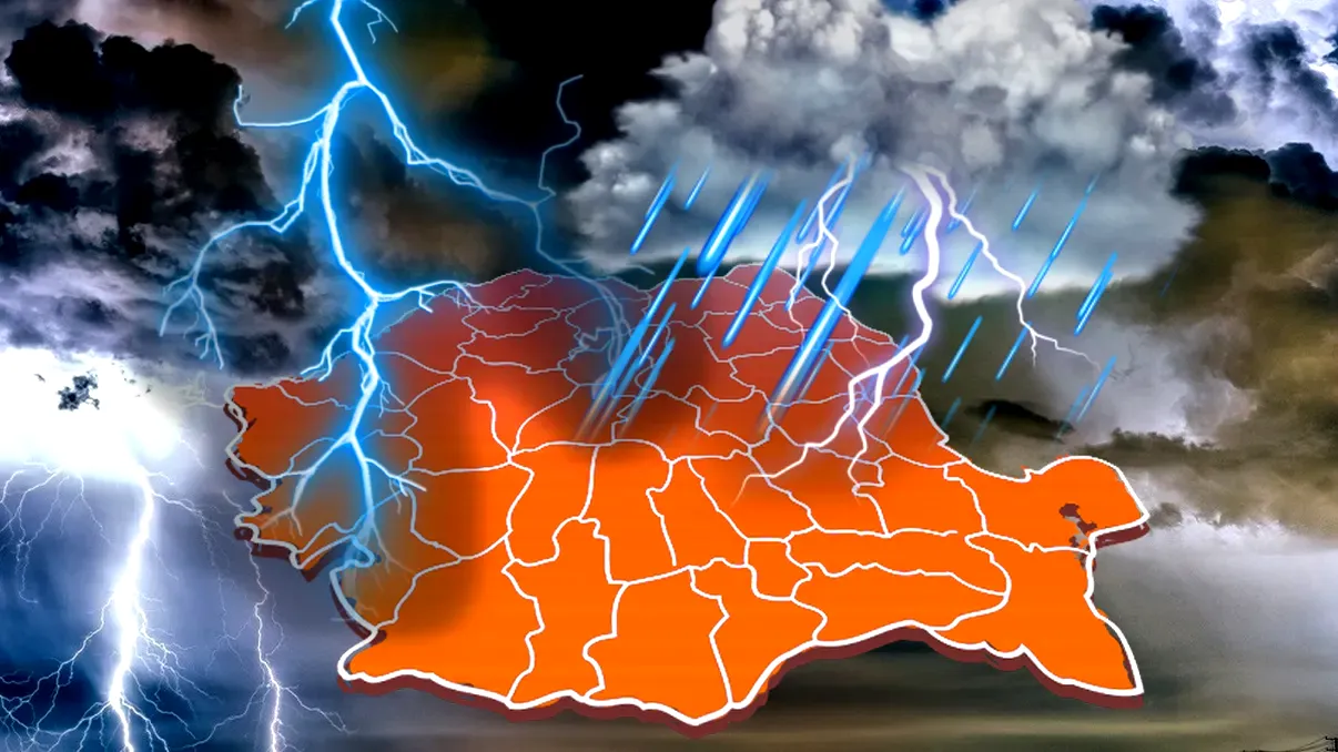Vreme extremă în România. Caniculă și furtuni în aceeași zi. Județele vizate de codul galben