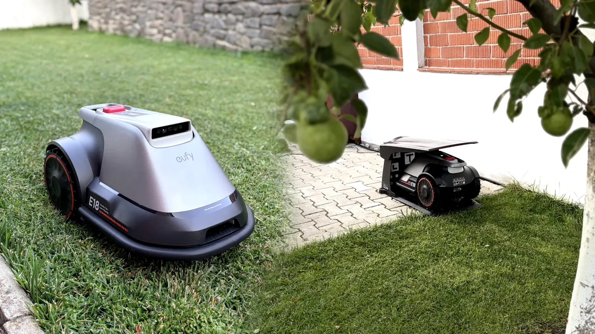REVIEW Eufy E18 - robotul inteligent care nu lovește, nu dărâmă, doar tunde iarba impecabil. Cu ajutorul AI, intervenția umană este minimă