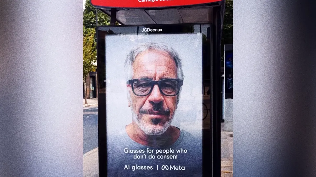Ochelarii Meta, puși lângă Jeffrey Epstein într-o reclamă devastatoare: „Pentru cei care nu cred în consimțământ”