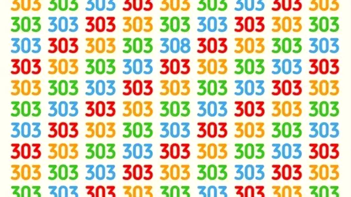 Un singur număr este diferit. Îl poți descoperi printre zecile de 303 în mai puțin de 11 secunde?