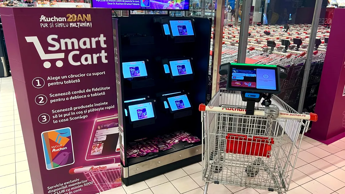 Auchan extinde experiența digitală și testează Smart Cart, pentru cumpărături mai simple, rapide și confortabile