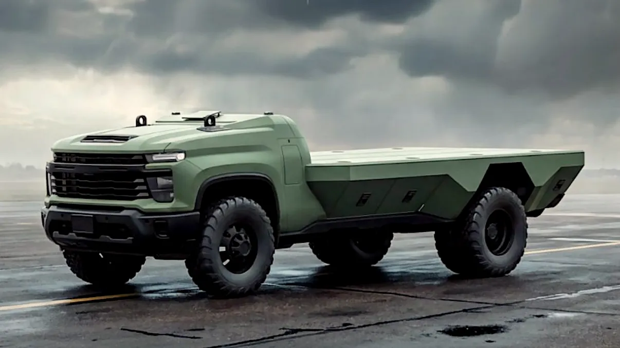 General Motors a construit un Chevrolet Silverado militar fără cabină și fără șofer. Vehiculul poate transporta răniți