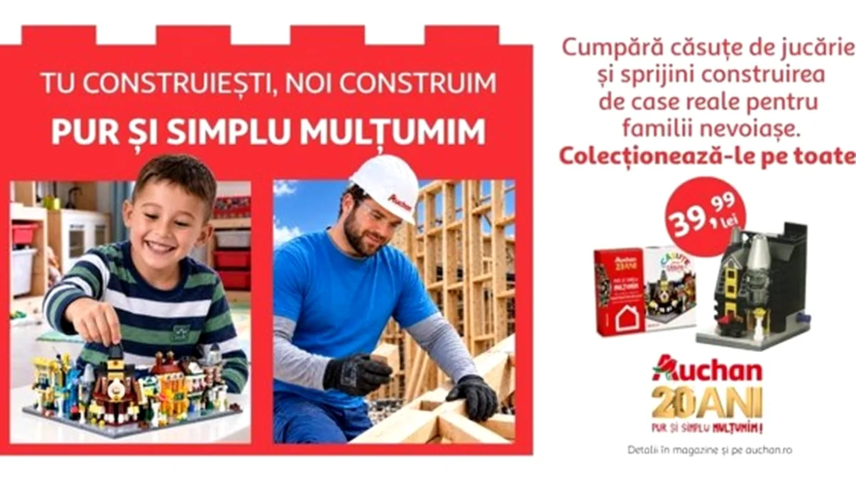 „Căsuțe pentru căsuțe”: Auchan România transformă solidaritatea în acasă pentru 10 familii vulnerabile