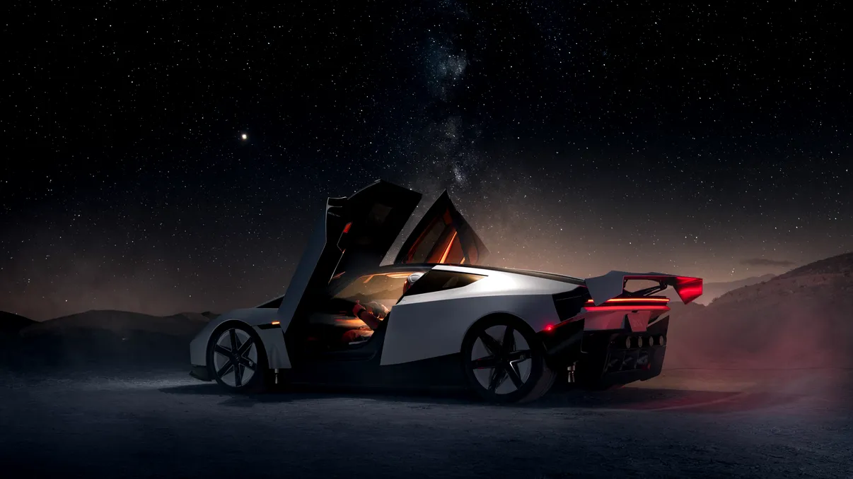 VIDEO Tesla Roadster, dezvăluită oficial de Elon Musk, după 9 ani de amânări. Mașina care nu are nicio legătură cu realitatea poate să zboare, într-un fel