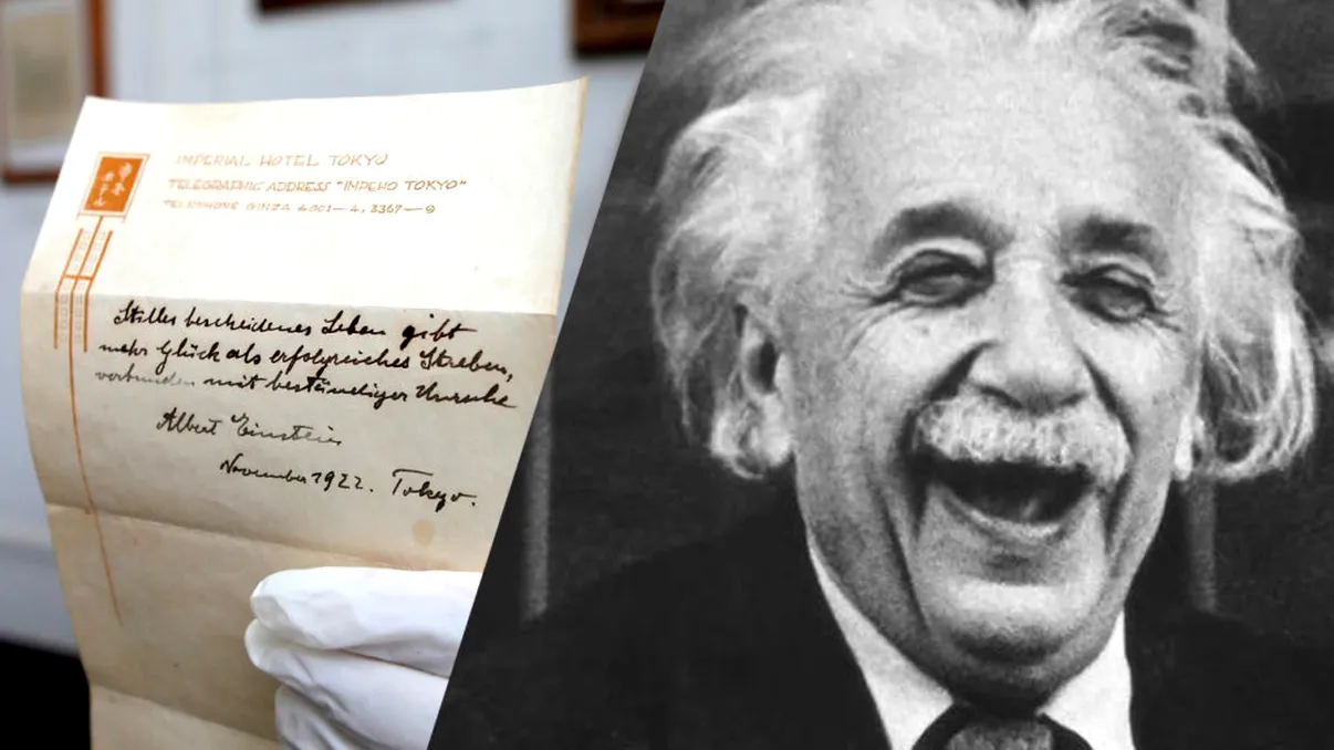 Einstein a scris acum un secol un bilet care face istorie. Care e formula fericirii, conform geniului fizicii