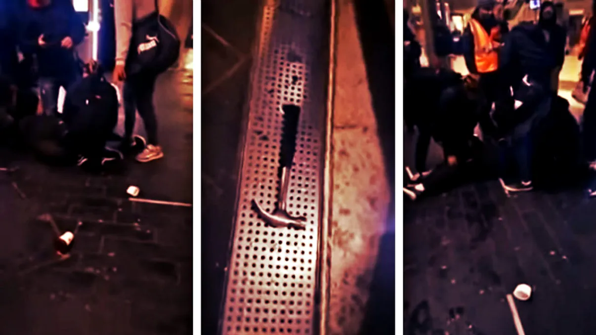 VIDEO Românii eroi: au oprit un atac cu ciocanul, dar au furat telefonul