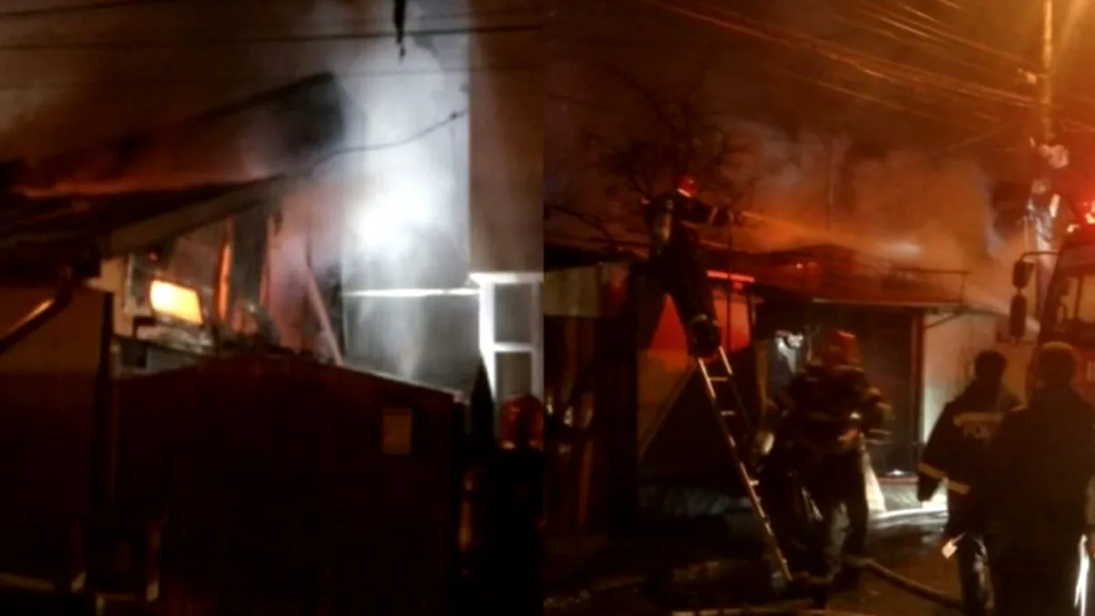 Incendiu de proporții în București. Șase case din sectorul 3 sunt în flăcări